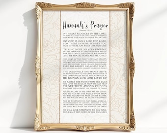 Hannah's Prayer 1Samuel 2 Bibel Vers Wandkunst, Schrift Dekor, digitaler Download, Christliches Poster Digitaldruck, Schrift Wanddruck
