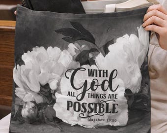 Borsa tote cristiana floreale, citazione ispiratrice, regalo religioso, borsa con Bibbia per donna, regali cristiani, borsa shopper con Bibbia
