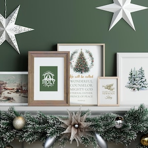 Isaiah 9:6 Christmas Wall Art Bundle, Holy Night Gallery Wall Set, Bible Verses, Bible Christmas Decor, Digital Art, Xmas Printable Art
