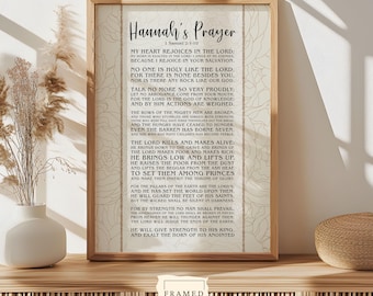 Hannah's Prayer 1 Samuel 2 Bible Verse Wall Art, Scripture Decor, Digital Download, Christian Poster Digital Print, Scripture Wall Print