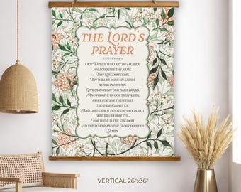 Onze Vader christelijk wandtapijt, spandoek schriftstof, decor religieus huis (26 x 36 inch), decor religieus huis, groot hangend canvas