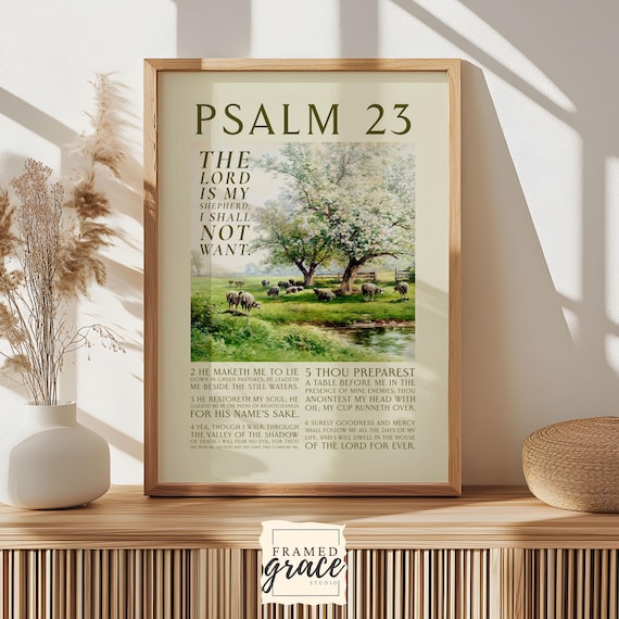 Scripture Wall Art Psalm 23 Kjv The Lord Is My Shepherd