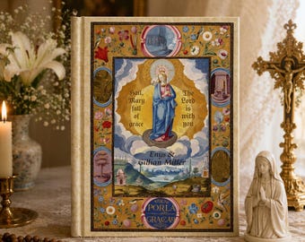 Medieval Personalized Prayer Journal, Hail Mary Catholic Notebook, Illuminated Art Journal, Christian Gift for Her, Christian Journal