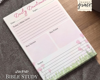 tägliche Andachts-Haftnotizen | Bibelstudien-Notizblock | Schrift & Gebet Journal Pad | Christliches Briefpapier | 2 Größen erhältlich