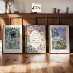The Way The Truth The Life Bible Verse Wall Art, Set of 3, I Am Bible Verses, Scripture Posters, Wall Art Christian Printable, DIGITAL ART