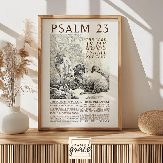 Scripture Wall Art Psalm 23 Kjv The Lord Is My Shepherd