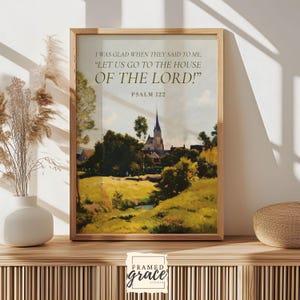 Psalm 122 Vintage Church Wall Art, Printable Art, Bible Scripture Art, Religious Wall Decor Modern Artwork, Vintage Instant Download