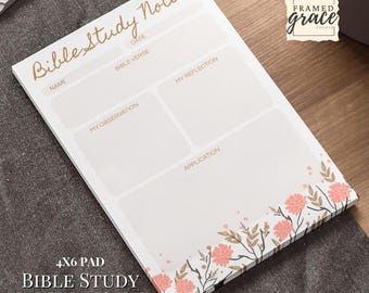 Floral Bible Study Sticky Note Pad, Scripture Study Notes, Bible Post-it, Church Notes, Bible Verse Study, Bible Sticky Notes