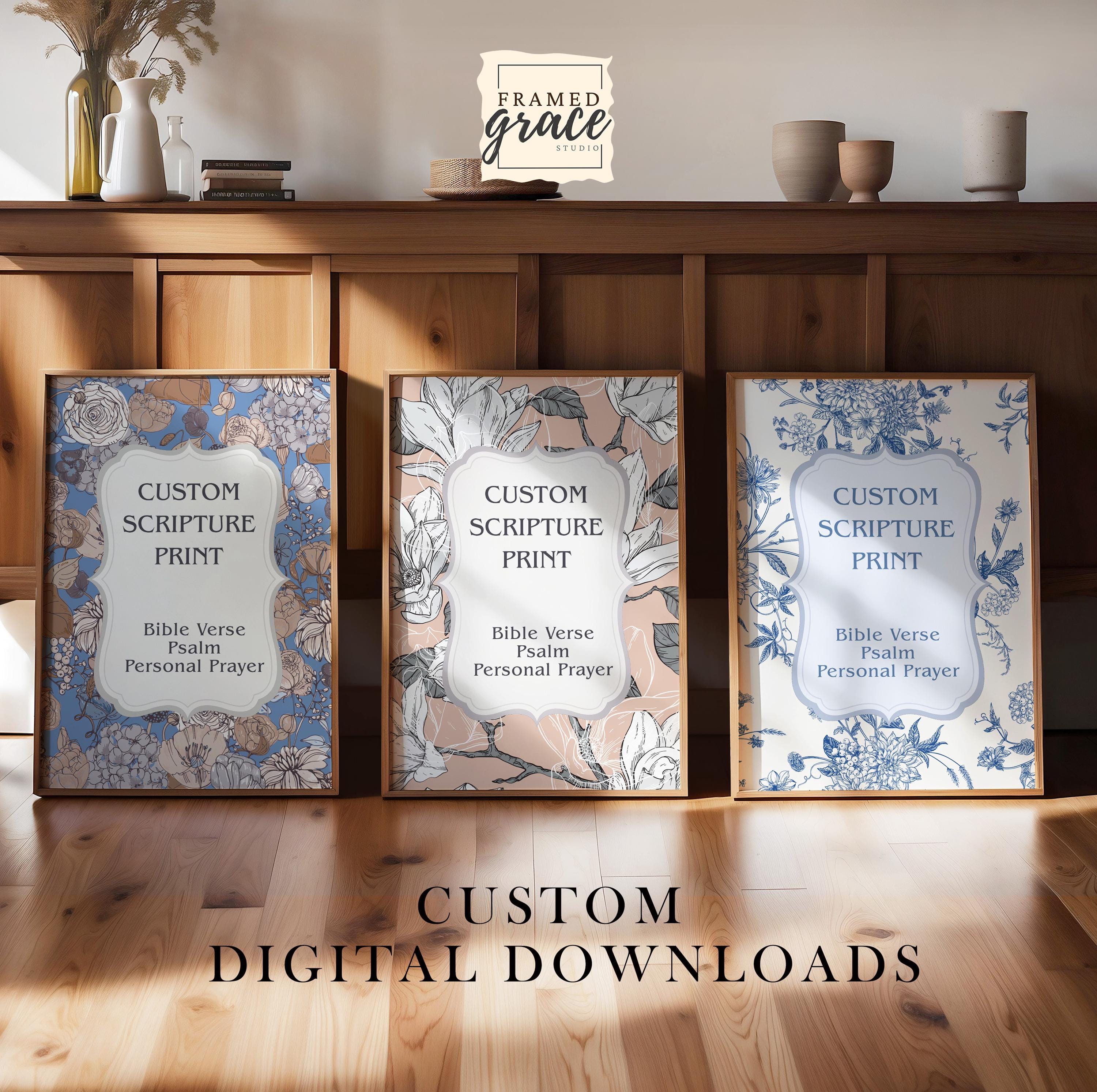 Custom Scripture Printable, Christian Wall Art With Bible Verse or ...