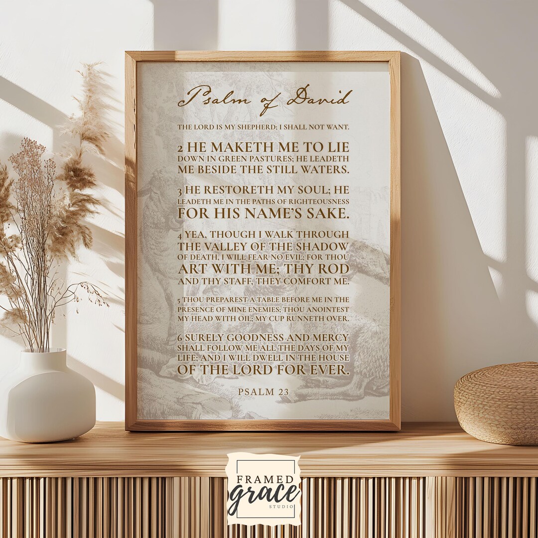 Psalm 23 Scripture Wall Art, the Lord is My Shepherd Christian Wall Art ...