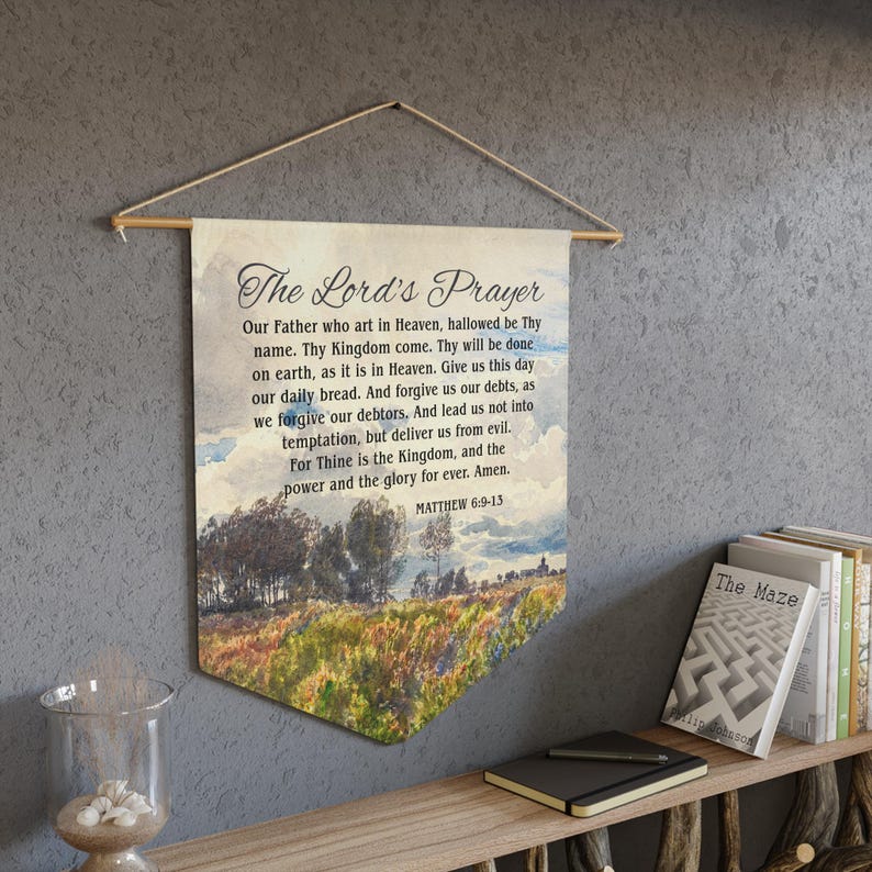 Vintage Lords Prayer Wall Hanging - Beautiful Faith-based Christian ...