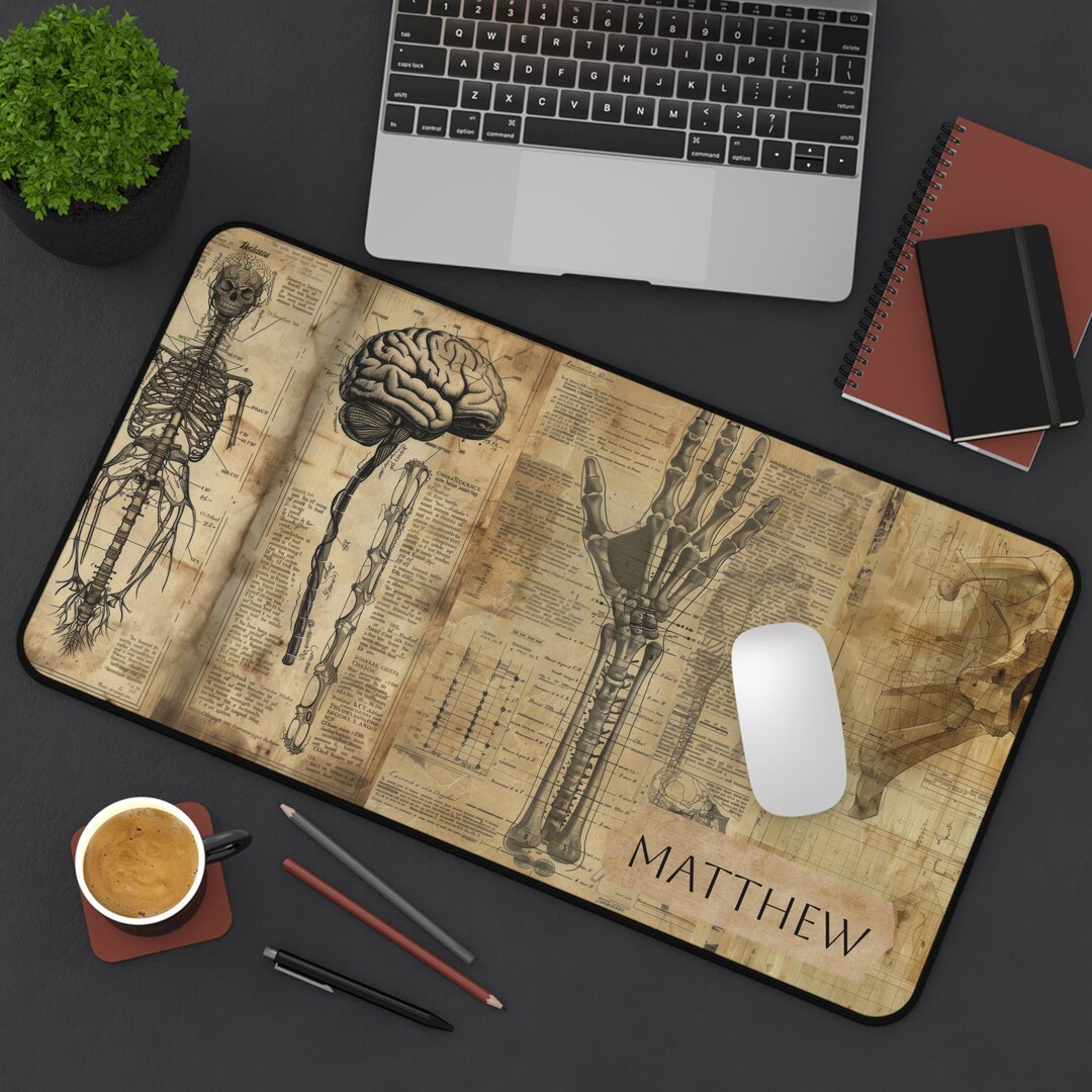Personalized Anatomy Desk Mat, Vintage Medical Desk Pad, Anatomical ...
