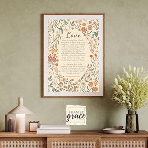 Love is Wall Art, 1 Corinthians 13 Scripture Print, Christian Bible ...