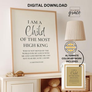 Christian Nursery Décor: Child of God Printable Wall Art | Digital Download for Kids Room,  Inspirational Wall Art, Bonus Color Option