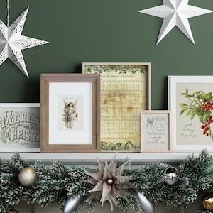 Vintage Christmas Wall Art Bundle, Gallery Wall Set of 6, Vintage Bible Verses, Bible Theme Christmas Decor, Digital Art, Xmas Printable Art