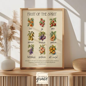 Fruit of the Spirit Bible Verse Art, Printable Christian Wall Decor, Galatians 5 Scripture, Digital Download, Scripture Printable Wall Art