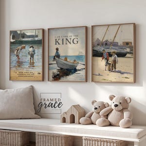 Son of the King Bible Verse Prints for Boys, Beach Theme Kid&#39;s Decor, Christian Nursery Room Decor, Set of 3 Christian Kid Posters, Digital