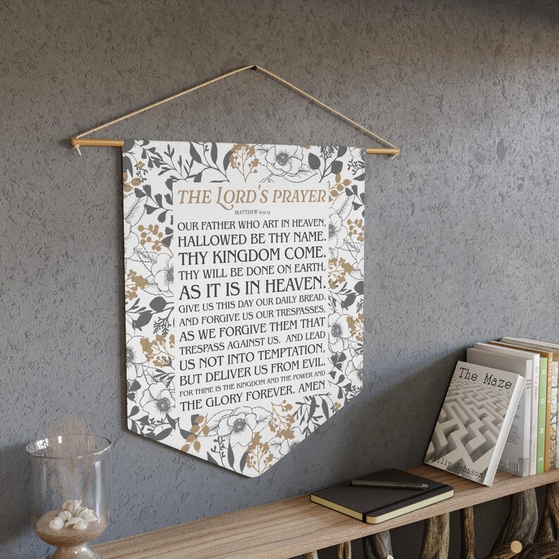 The Lords Prayer Boho Vintage Wall Hanging, Faith-based Banner ...
