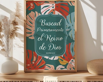 Spanish Mateo 6:33 Bible Verse Print, , Decor Espanol, Spanish Scripture Decor, Digital Download, Christian Poster, Digital Print