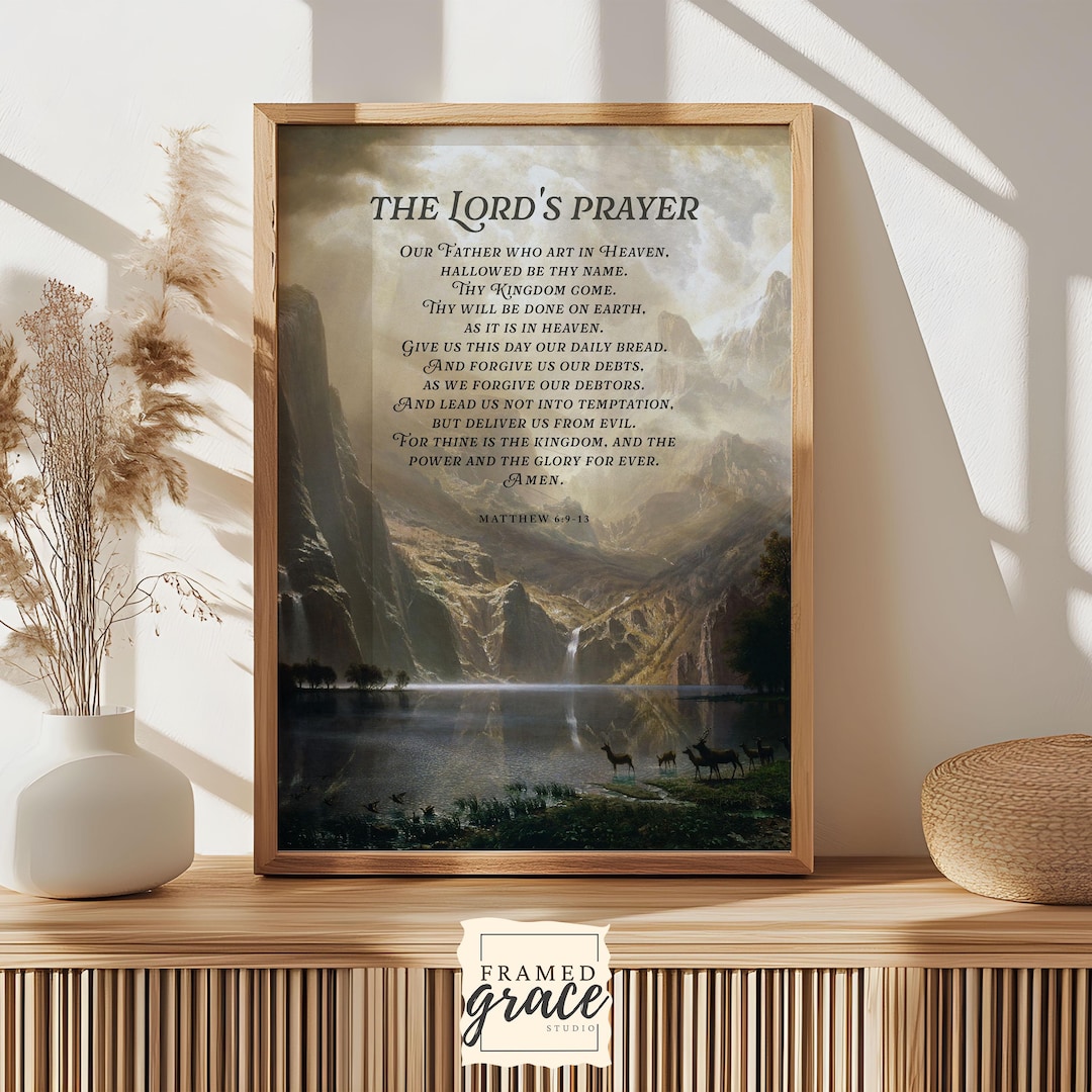 The Lord's Prayer Printable KJV Matthew 6:9-13, Mountains Christian ...