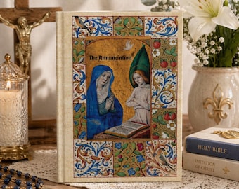 Medieval Illuminated Notebook | The Annunciation Art Journal | Catholic Gift Book | Christian Journal