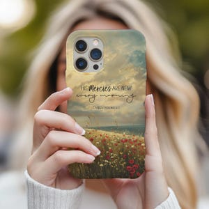 Christian Floral Phone Case, Lamentations 3:23 Bible Verse Snap Case, Samsung and iPhone Case, Scripture Phone Art, iPhone Tough Case