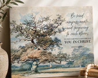 Ephesians 4:32 Canvas Wall Art, Faith Home Decor, Scripture Canvas Print, Christian Bible Verse Home Decor, Faith Artwork