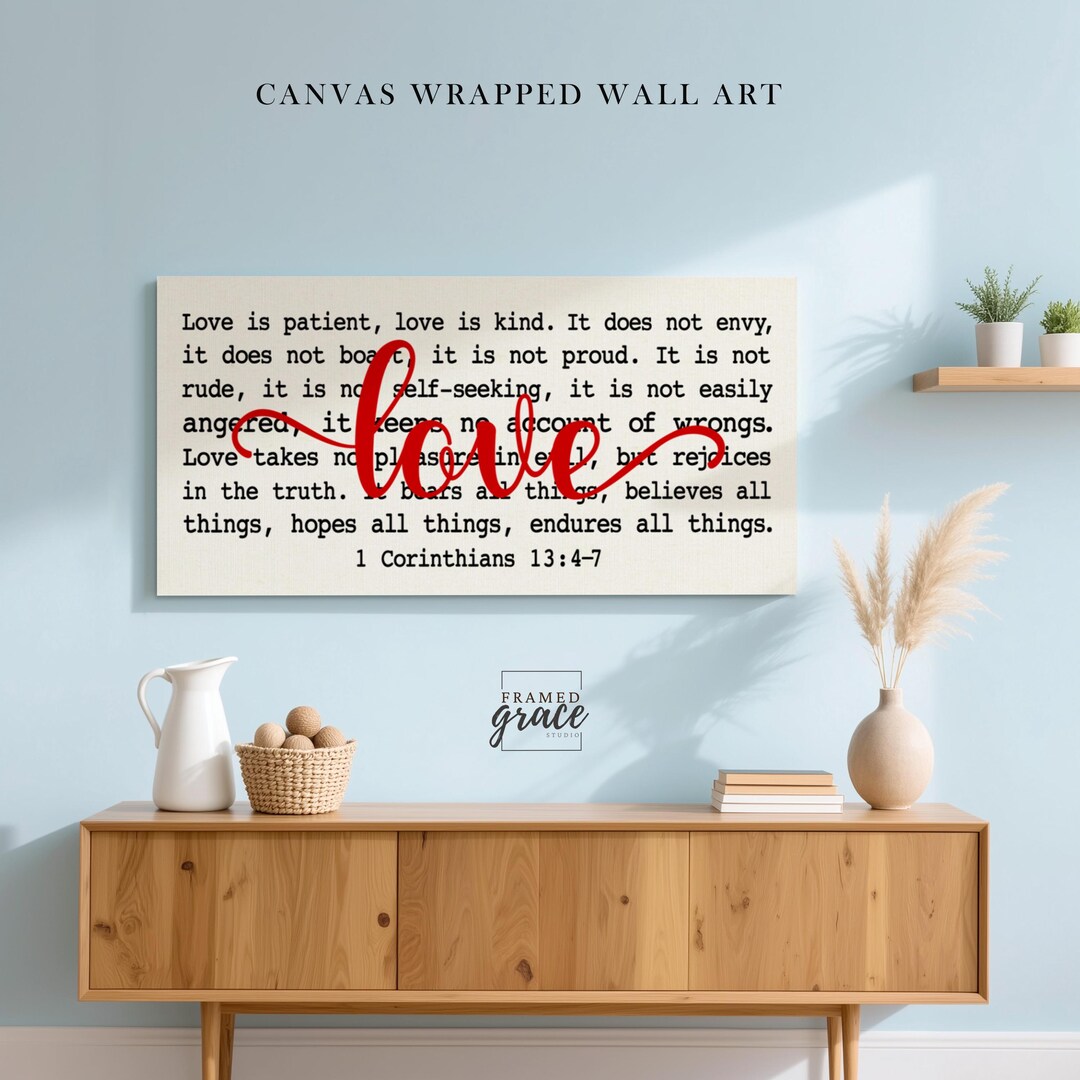 Love is Patient Love is Kind Canvas Wall Art, 1 Corinthians 13 Canvas ...