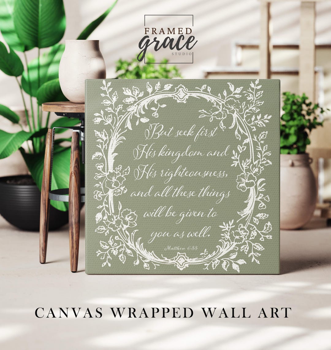 Seek First the Kingdom of God, Matthew 6 Canvas Art, Bible Verse ...