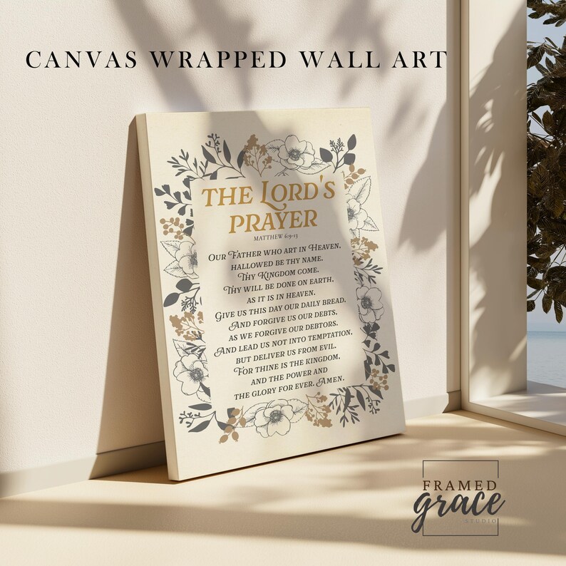 The Lord's Prayer Canvas Wall Art: Christian Home Decor - Etsy Australia