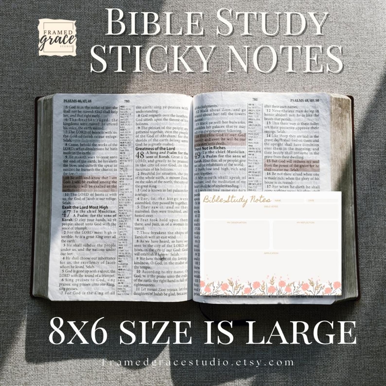 Scripture Stick Notes Floral Bible Study Sticky Note Pads, Scripture Study Notes, Bible ...