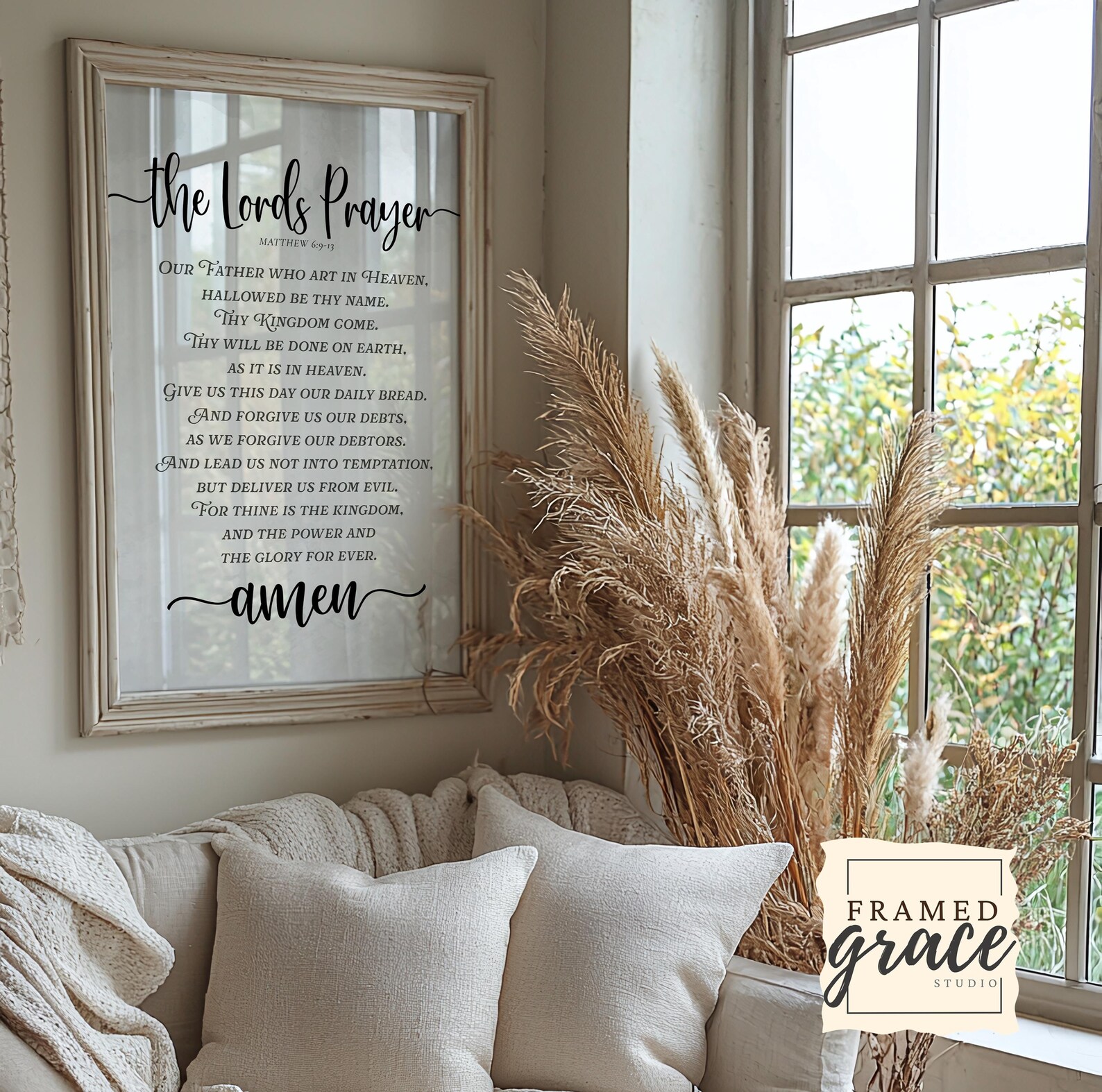 The Lords Prayer Wall Art (KJV), Minimalist Bible Verse Printable ...