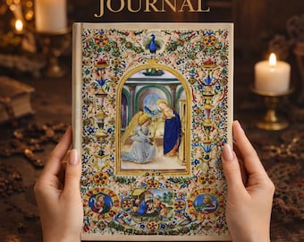 Medieval Christian Notebook | Psalm 51 - Annunciation Journal | Vintage Christian Art Book | Catholic Gift | Prayer & Faith Journal