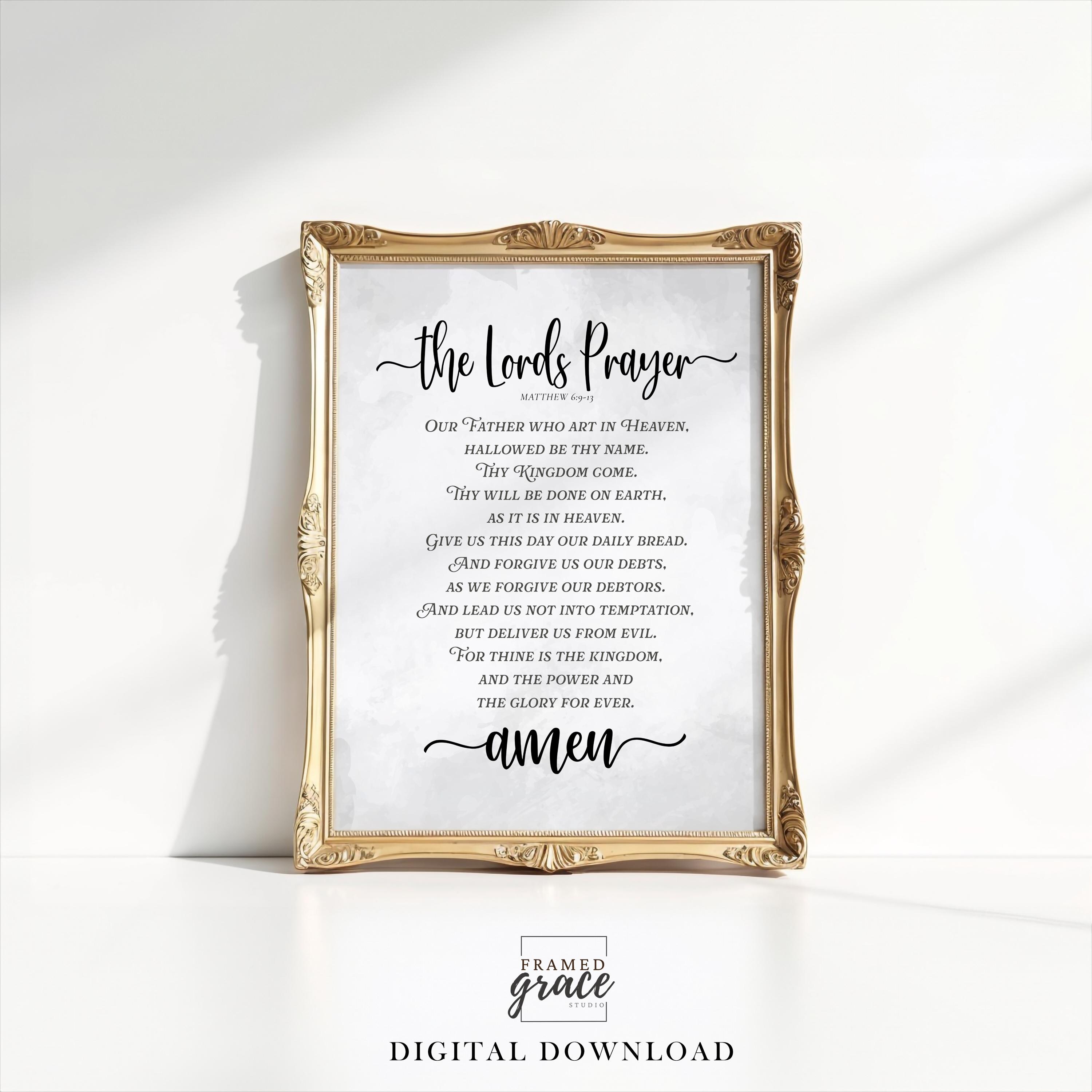 The Lords Prayer Wall Art (KJV), Minimalist Bible Verse Printable ...