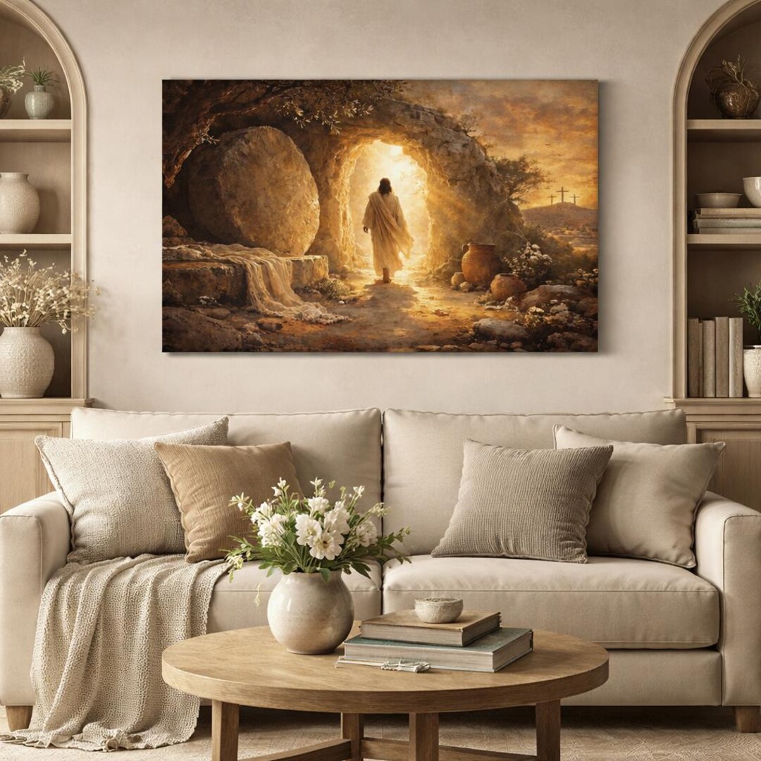 Empty Tomb Resurrection Canvas | Jesus Wall Art | Christian Easter ...