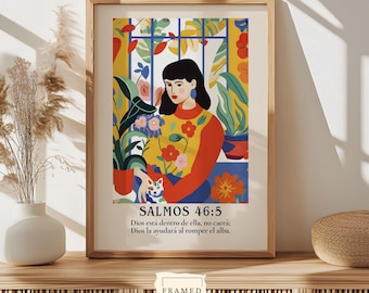 Spanish Salmos 46:5 Bible Verse Print, , Decoracion Espanol, Spanish Scripture Decor, Digital Download, Christian Poster, Digital Print