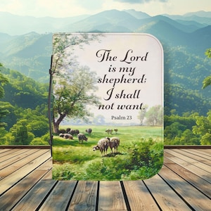 Psalm 23 Bible Cover, Christian Gifts, First Communion, Catholic Gift for Her, The Lord is my Shepherd Christian Gift, Bible Sleeve Cover