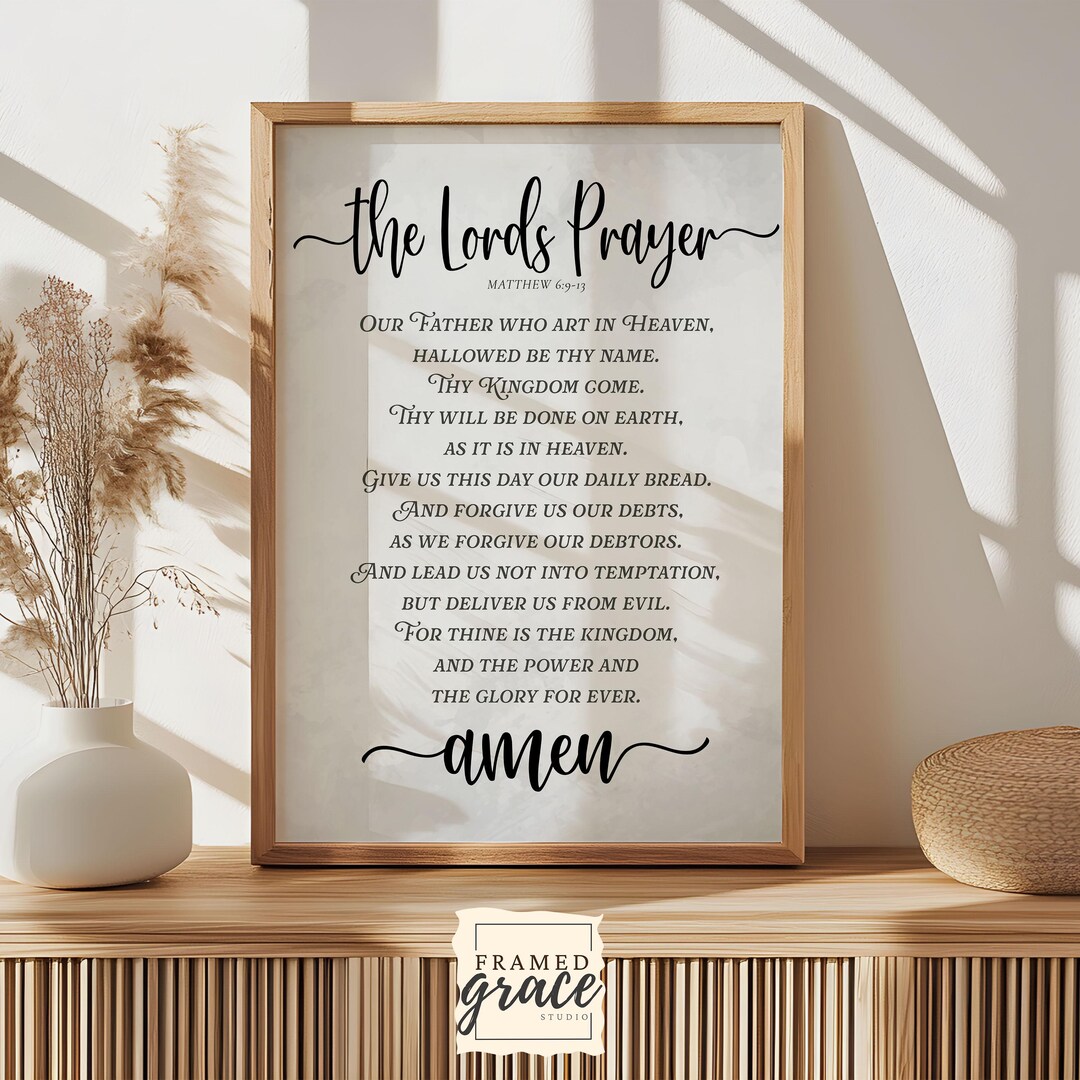 The Lords Prayer Wall Art (KJV), Minimalist Bible Verse Printable ...