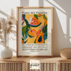 Fruto del Espiritu Scripture Wall Art Spanish Bible Verse , Printable Wall Art, Decoracion Espanol, Bible Wall Art, Espanol Wall Art