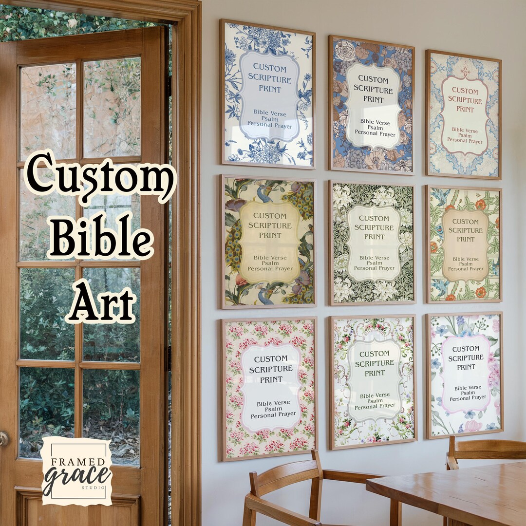 Custom Scripture Printable, Christian Wall Art With Bible Verse or ...