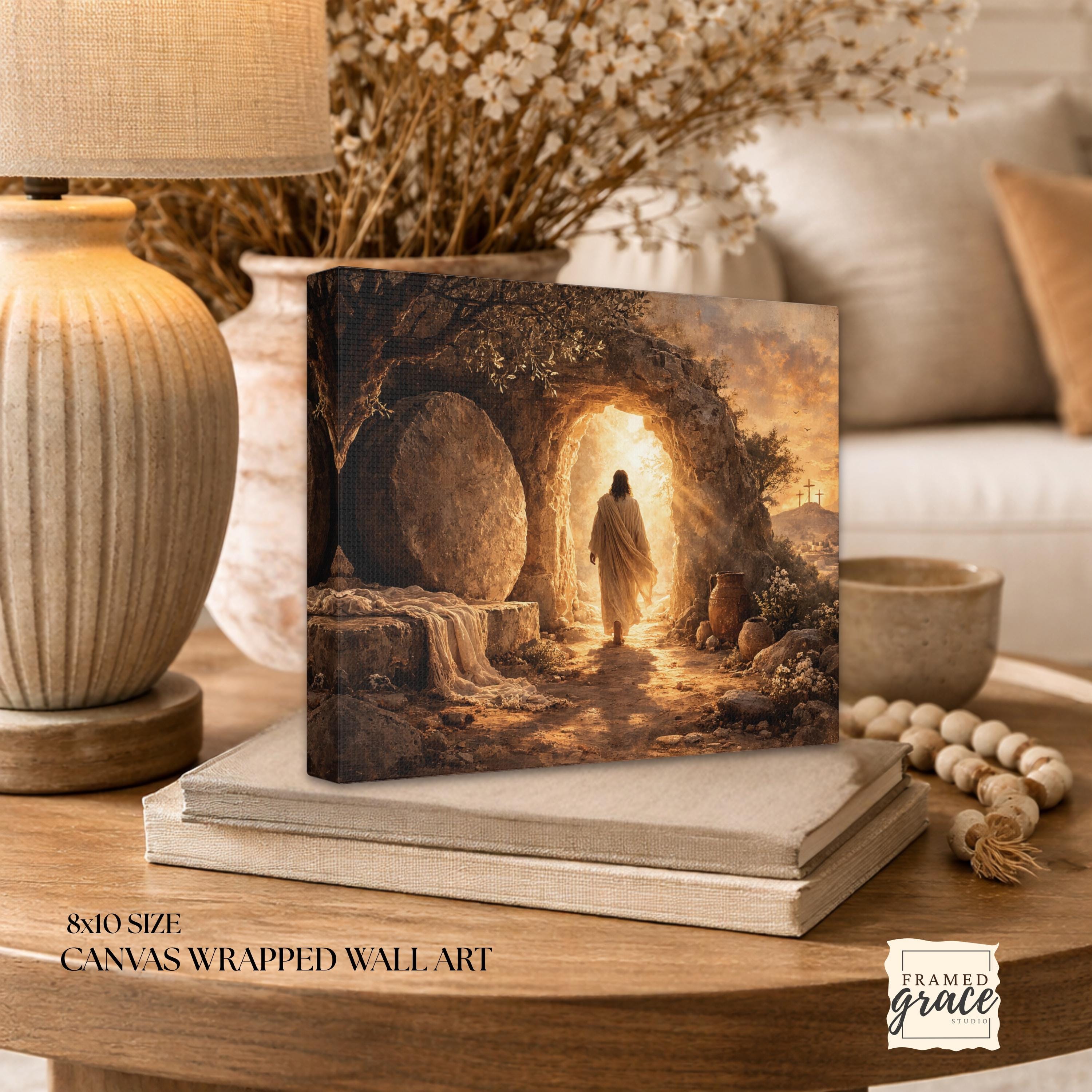 Empty Tomb Resurrection Canvas | Jesus Wall Art | Christian Easter ...