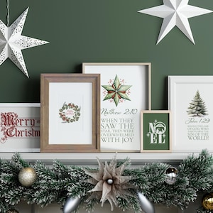 John 1:29 Christian Christmas Wall Art Bundle, Gallery Wall Set, Vintage Bible Verses, Christmas Decor, Digital Art, Xmas Printable Art