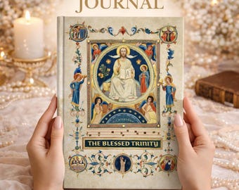 Medieval The Blessed Trinity Journal, Christian Art Notebook, Medieval Devotional Book, Religious Gift, Christian Journal, Catholic Gift