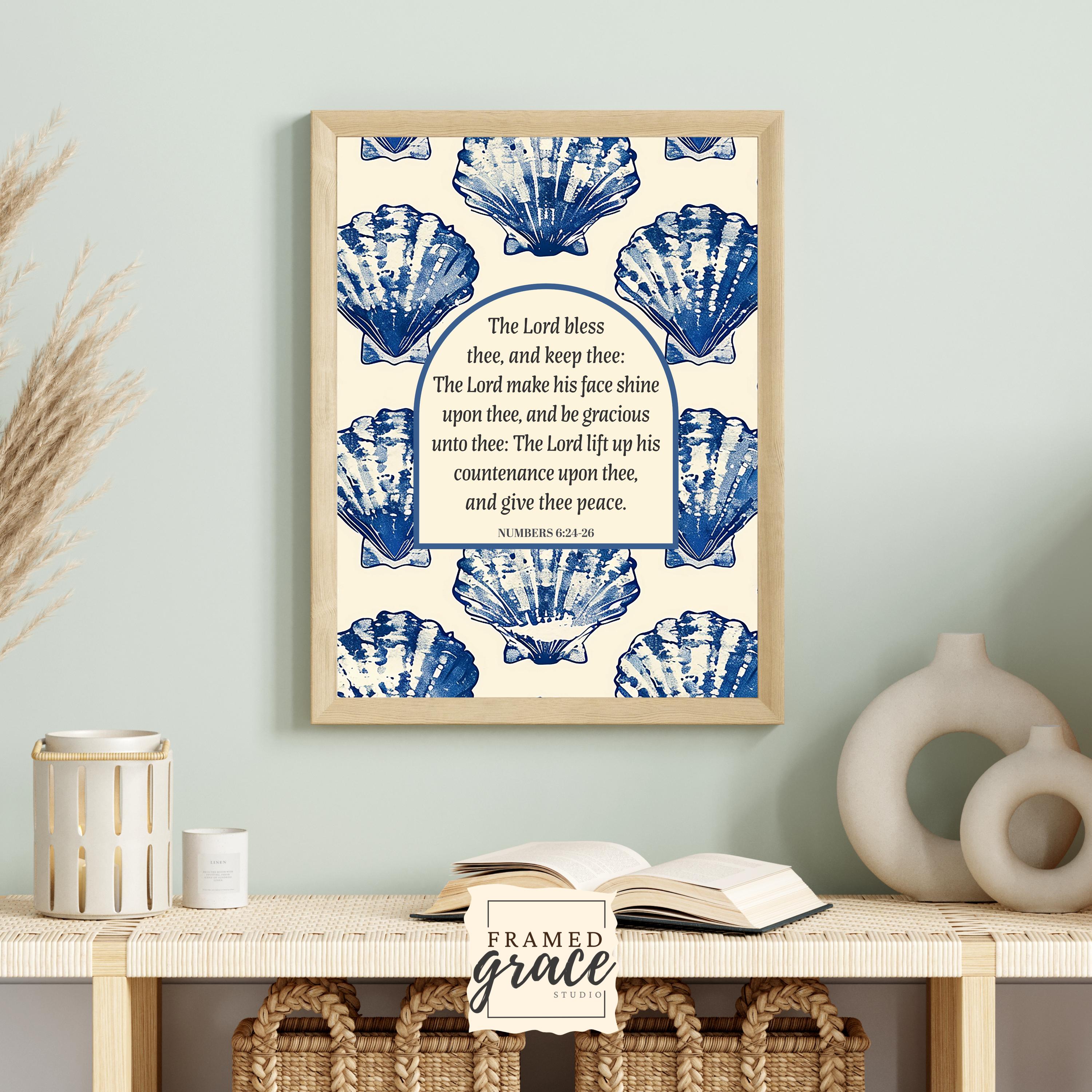 Scripture Seashells Art - Numbers 6:24-26 - Christian Decor Printable ...