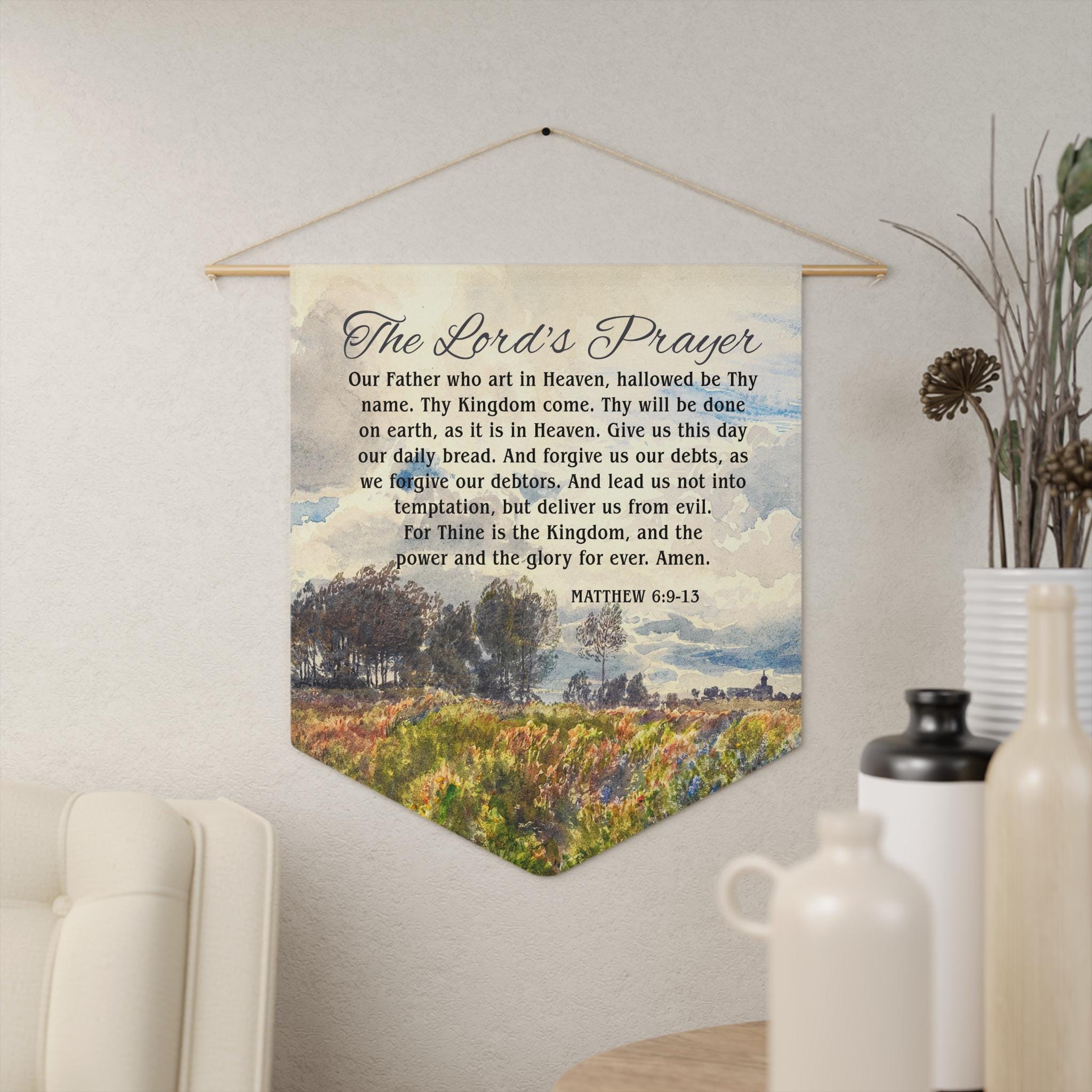 Vintage Lords Prayer Wall Hanging - Beautiful Faith-based Christian ...