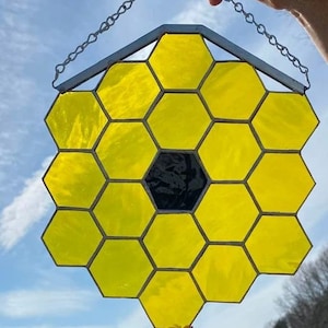 James Webb Space Telescope (JWST) Stained Glass Primary Mirror with 2&quot; mirrors