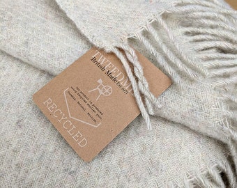 Recycled Wool Blanket - Cream Latte |  British Made Wool Throw | By Tweedmill