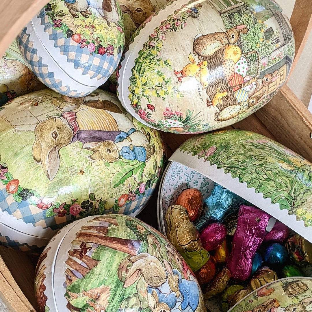 Beatrix Potter Vintage Paper Easter Egg Fillable Container