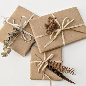 Kraft Brown Wrapping Paper, Recyclable Patterned Wrapping Paper