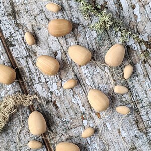 Natural Wooden Hanging Easter Egg Decorations | Packs of 9 & 12's | Scandinavian Easter Display